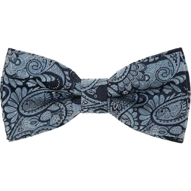 Avantgard modrý pánský motýlek se vzorem paisley + kapesníček do