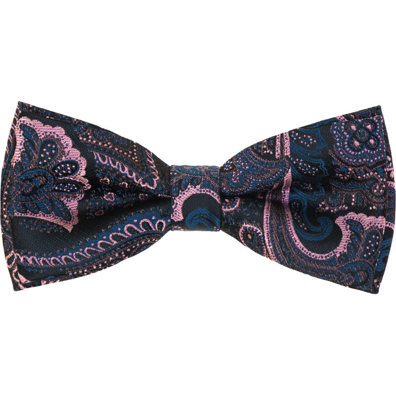 Avantgard modrý pánský motýlek s pudrovým vzorem paisley +