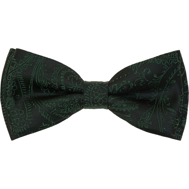 Avantgard zelený pánský motýlek se vzorem paisley + kapesníček