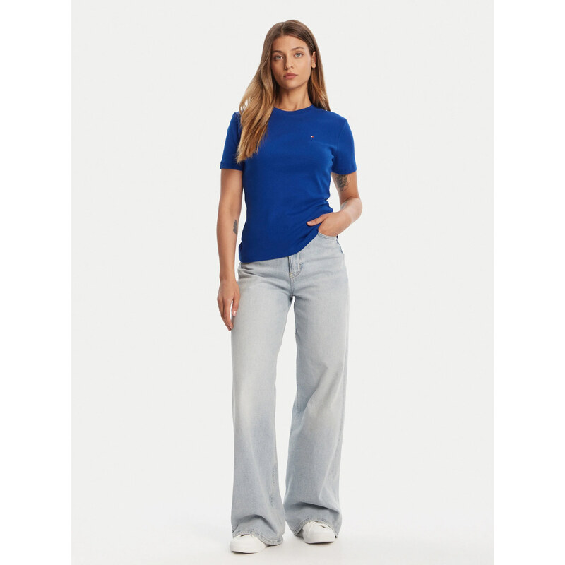 Tommy Hilfiger dámské modré basic triko