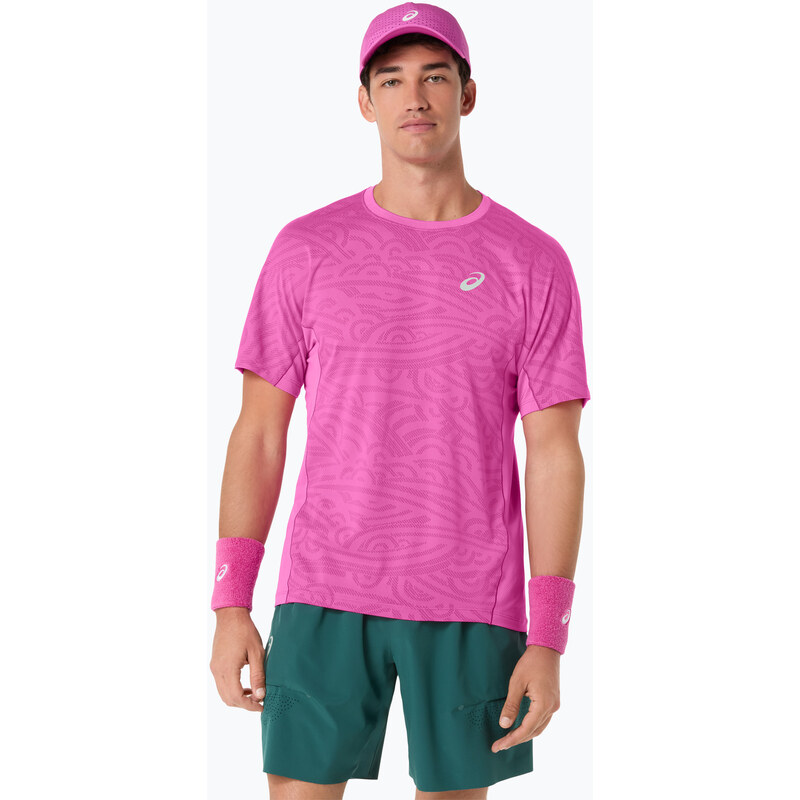 Pánské tenisové tričko ASICS Match Jacquard digital sakura