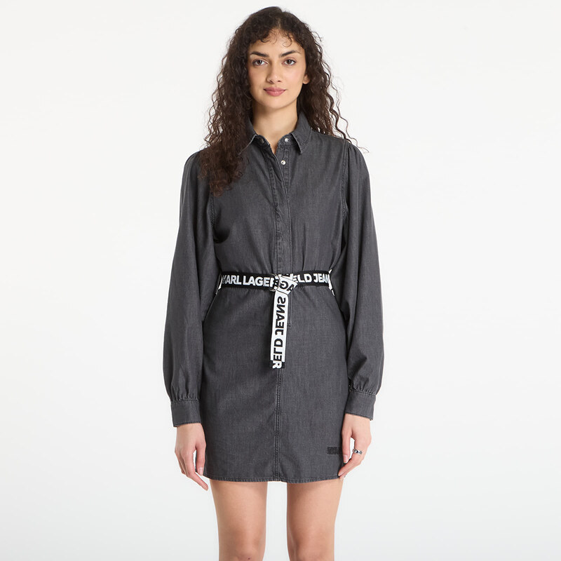 Šaty Karl Lagerfeld Jeans Denim Fitted Dress Washed Black XS