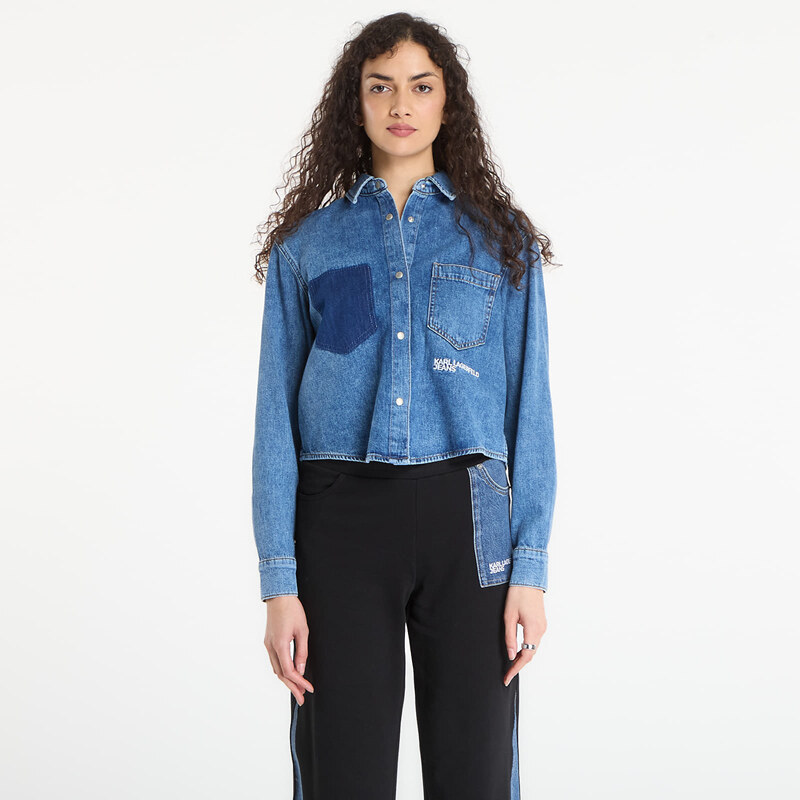 Košile Karl Lagerfeld Jeans Boxy Denim Blouse Mid Blue L 113379980