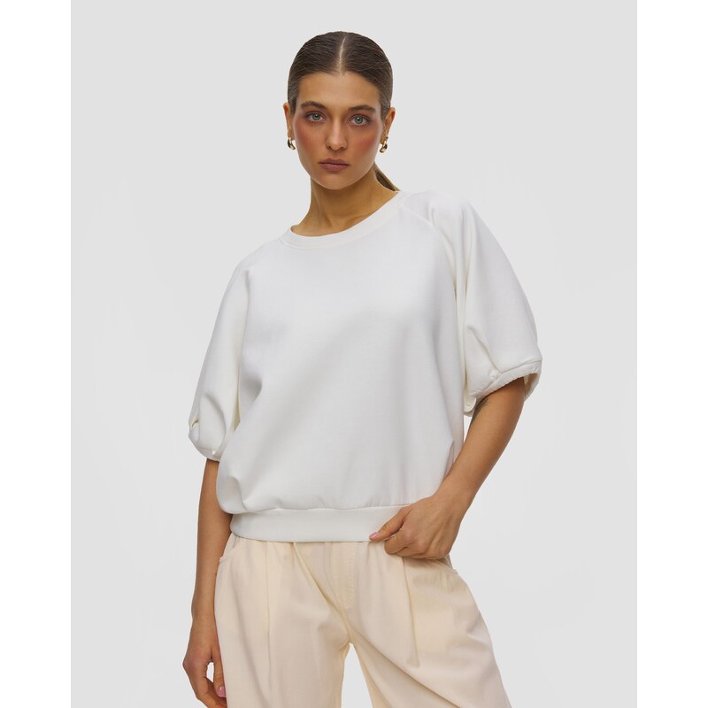 Bílá Dámská Mikina S Krátkými Rukávy Deha 113399964