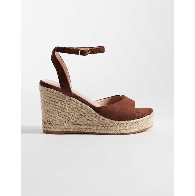 SEQWL Espadrille wedges in brown 113380317