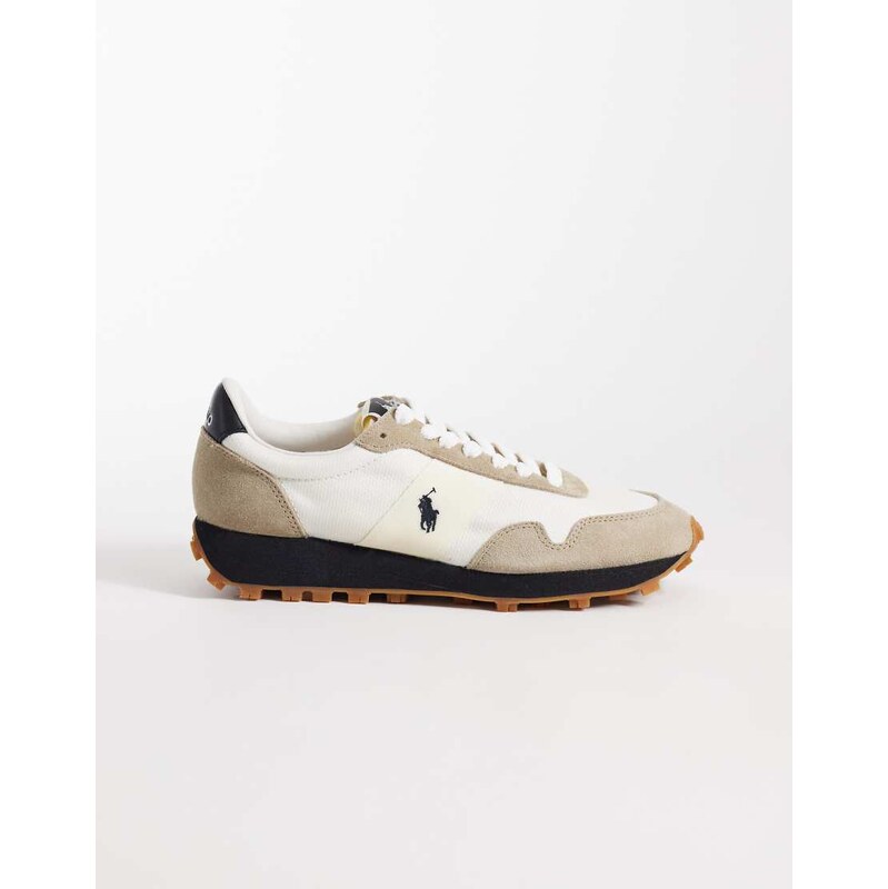 Polo Ralph Lauren lace up trainers in tan-Brown