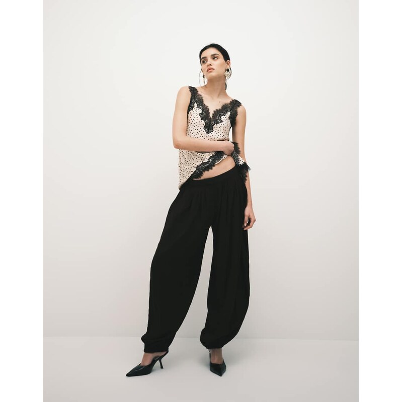 ASOS DESIGN tailored balloon trouser with pleat detail in brown