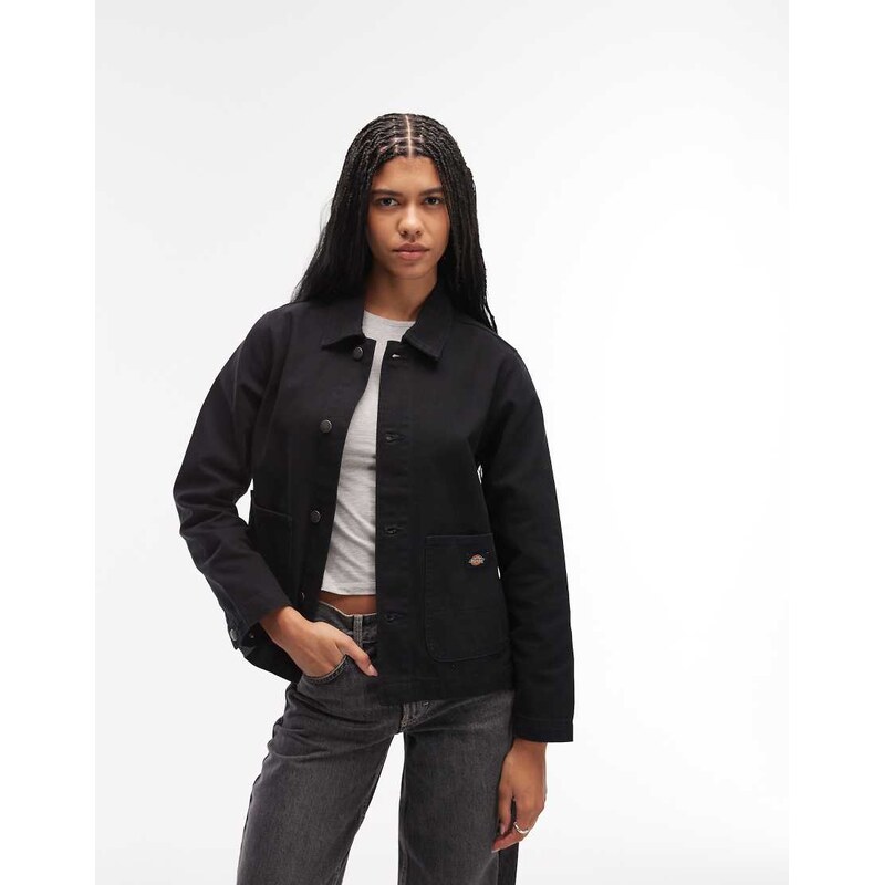 Dickies unlined canvas chore jacket in black 113380564