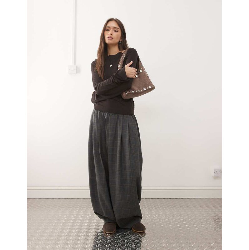 COLLUSION XL balloon trouser in grey check