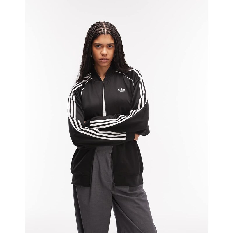 adidas Originals Superstar track top in black 114263737