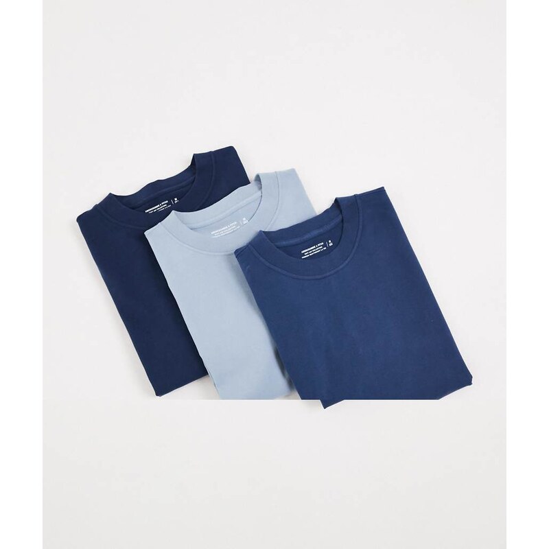 Abercrombie & Fitch 3 pack premium heavyweight t-shirts in shades of 113380595