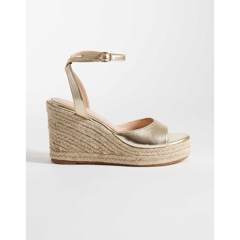 SEQWL Espadrille wedges in gold 115517447