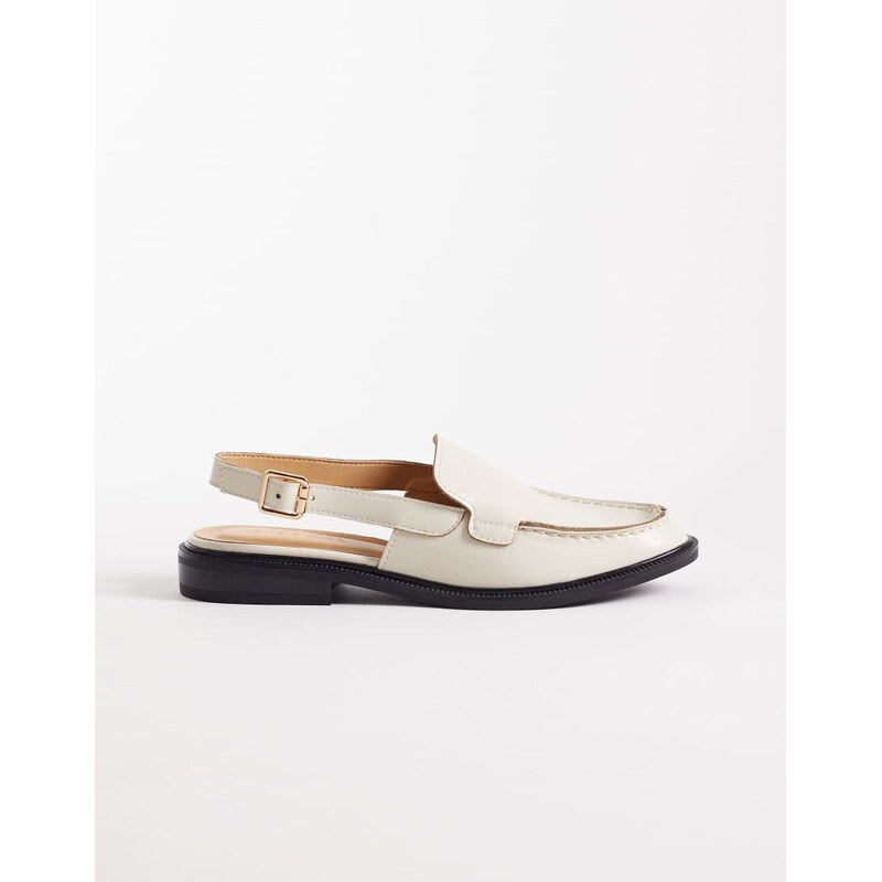SEQWL sling back loafer in cream PU-White 115123088
