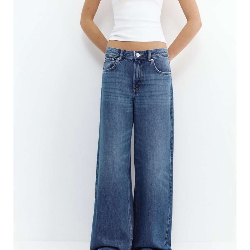 Pull&Bear Petite loose oversize jeans in deep blue 113380623