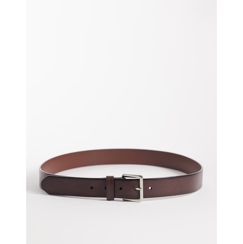 Mango 100% leather belt in brown 113501878