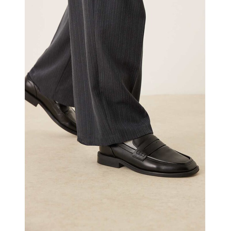 ASOS DESIGN penny loafers in black