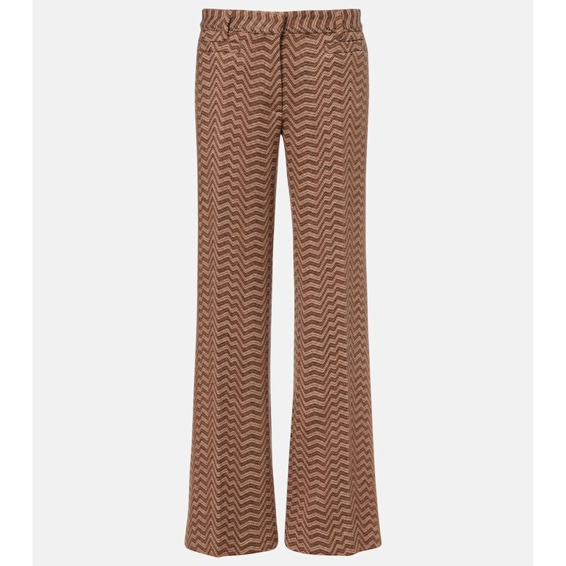 Missoni Zigzag kalhoty pro ženy v hnědé barvě