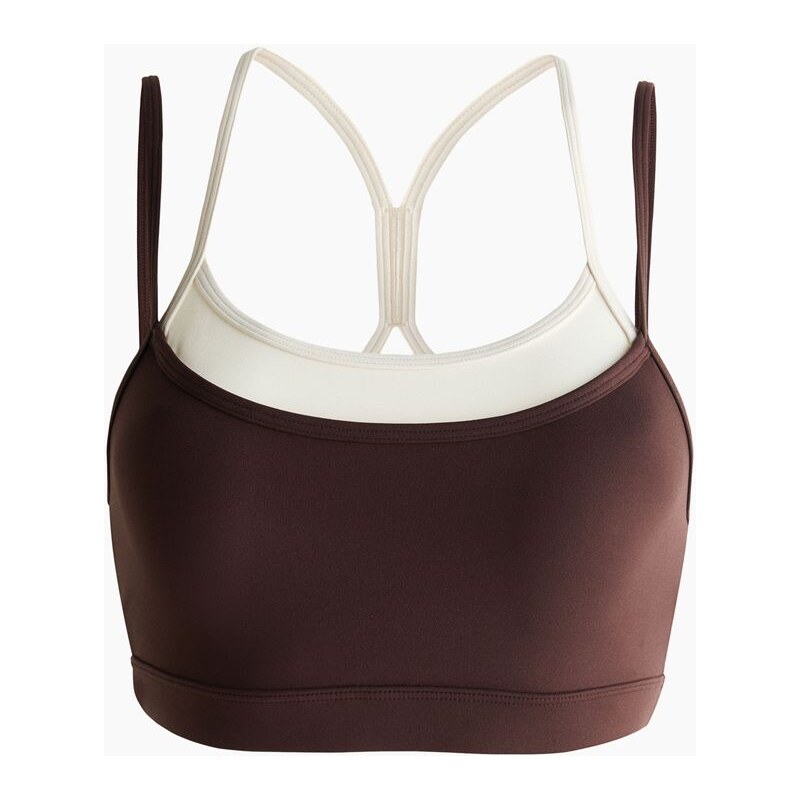 H&M - Sportovní podprsenka SoftMove - Hřejivá Hnědá