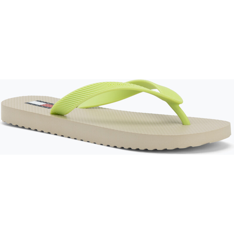 Dámské žabky Tommy Jeans Logo Summer white clay/lime essence