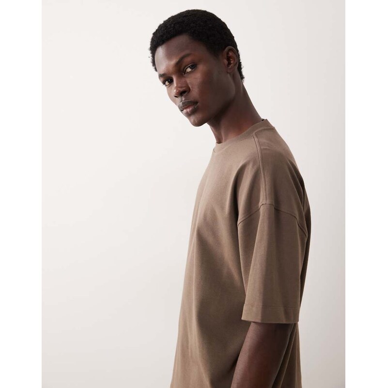 ASOS COLLECTIVE super heavyweight oversized t-shirt in brown