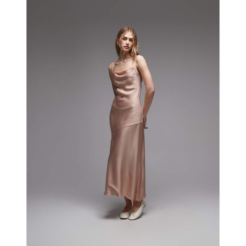& Other Stories maxi cami slip dress with low back in light