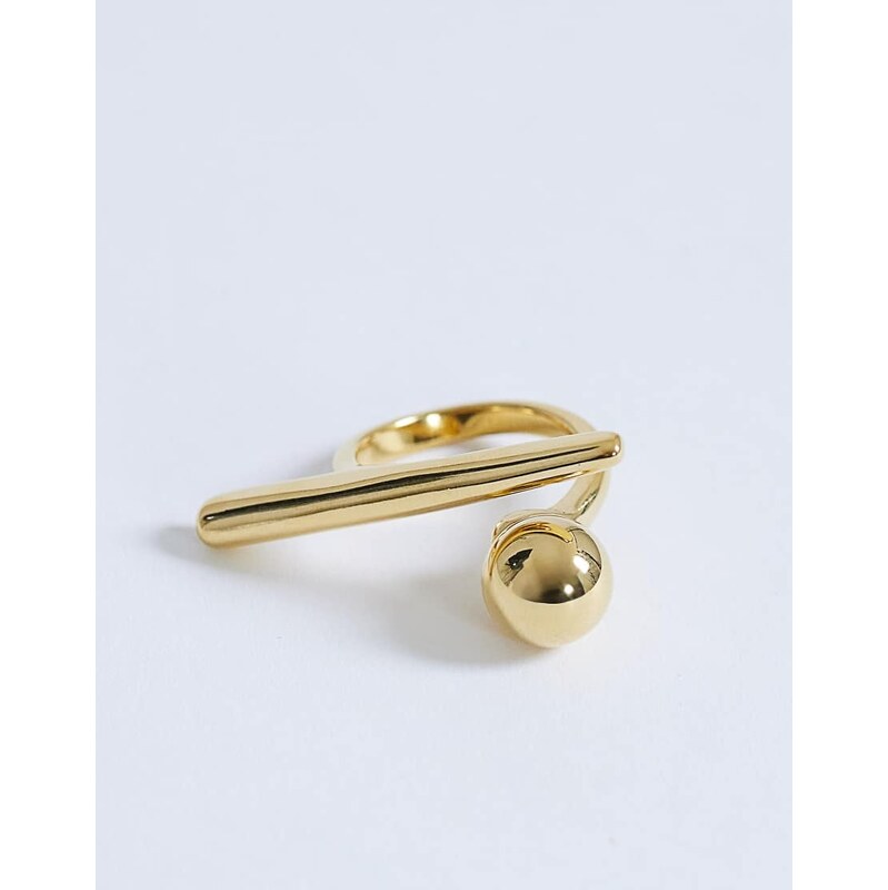 Topshop Ramona waterproof abstract ring in stainless gold