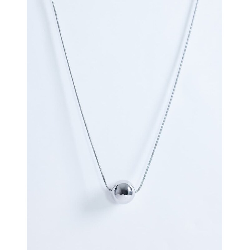 Topshop Dolly waterproof necklace with ball in stainless silver 115522107