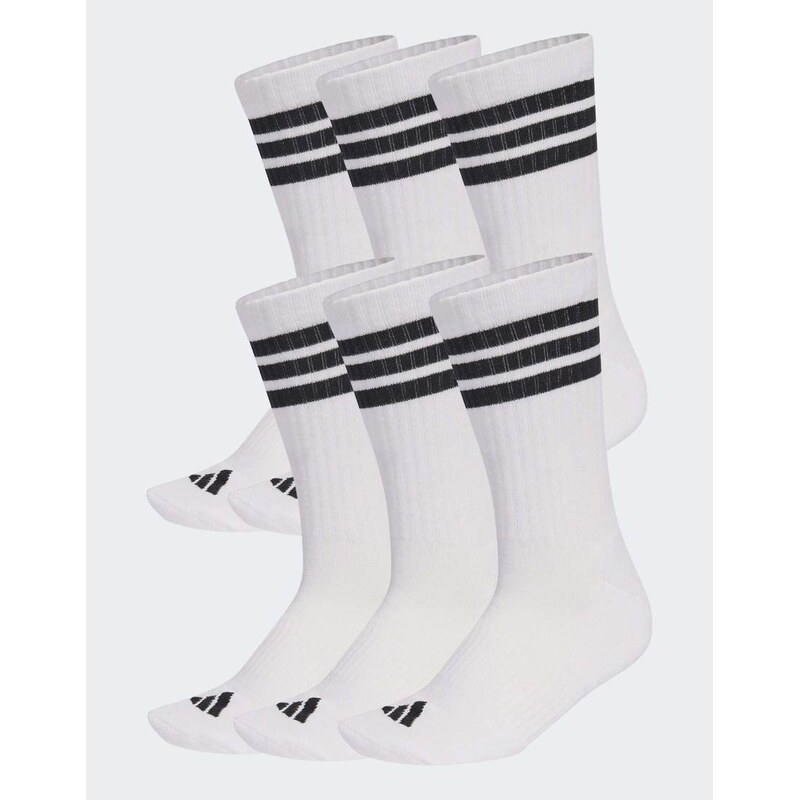 adidas performance 3-stripes essentials cushioned crew socks 6 pair 115505735