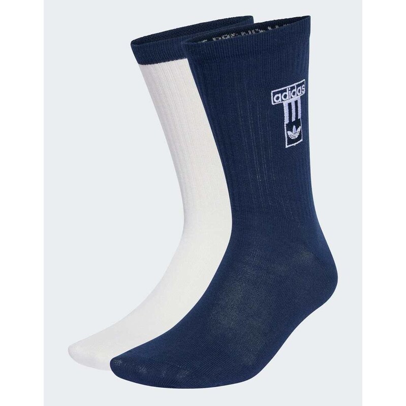 adidas Originals Adibrk crew socks 2 pairs in night indigo / white 115500161