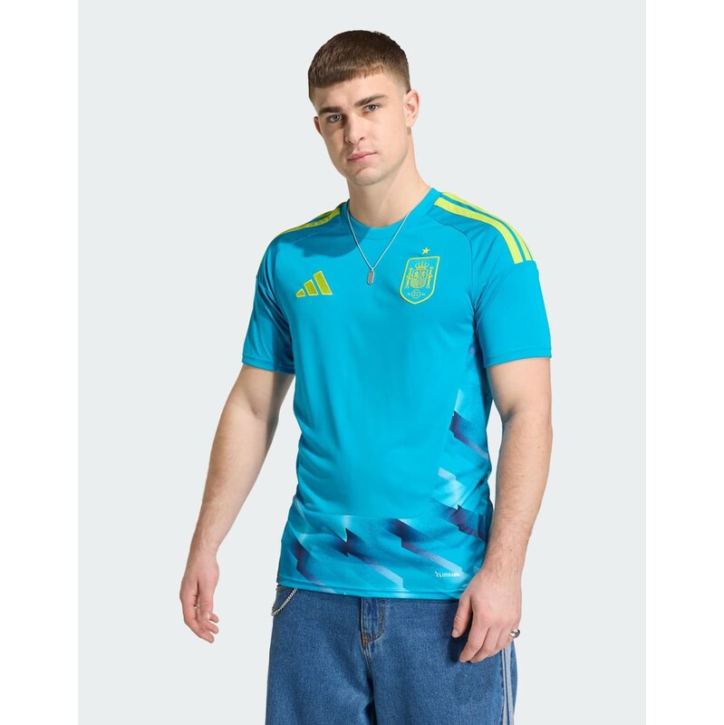 adidas performance Spain 26 home goalkeeper jersey in bold aqua