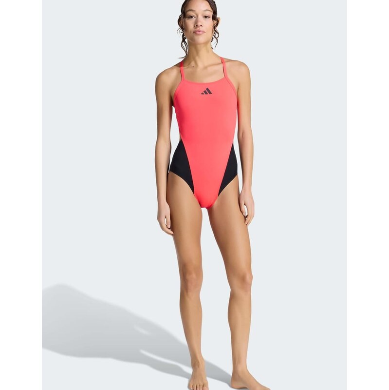 adidas performance Ripstream team thin straps c-back swimsuit in lucid 115500495