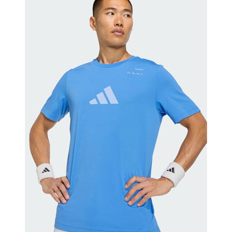 adidas performance Tennis category graphic tee in ray blue
