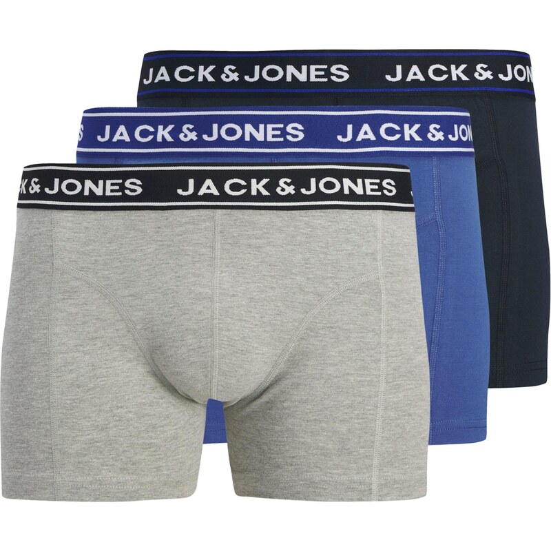 JACK & JONES Boxerky JACDANNY modrá / tmavě modrá / šedý melír