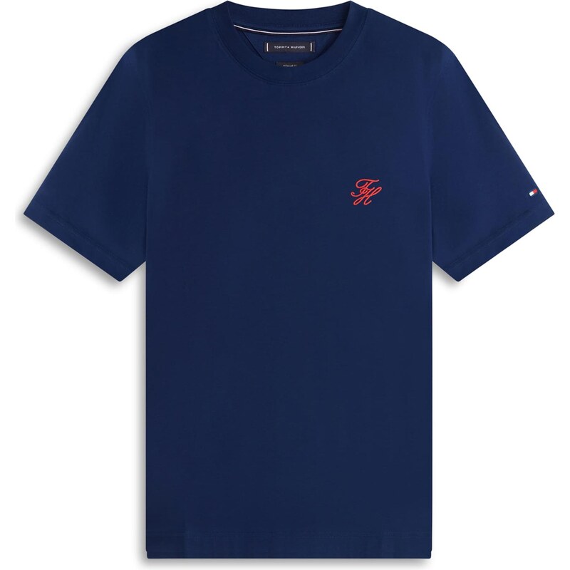 TOMMY HILFIGER Tričko námořnická modř / červená / bílá