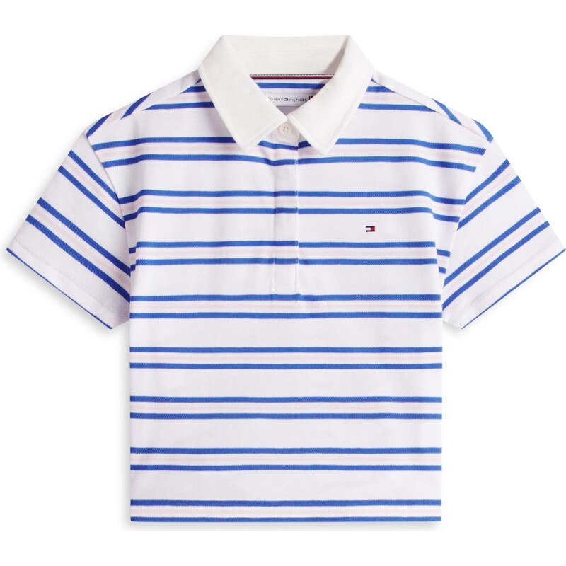 TOMMY HILFIGER Tričko modrá / starorůžová / bílá