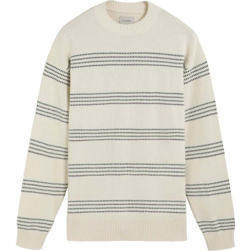 Scalpers Svetr marine modrá / tmavě zelená / offwhite
