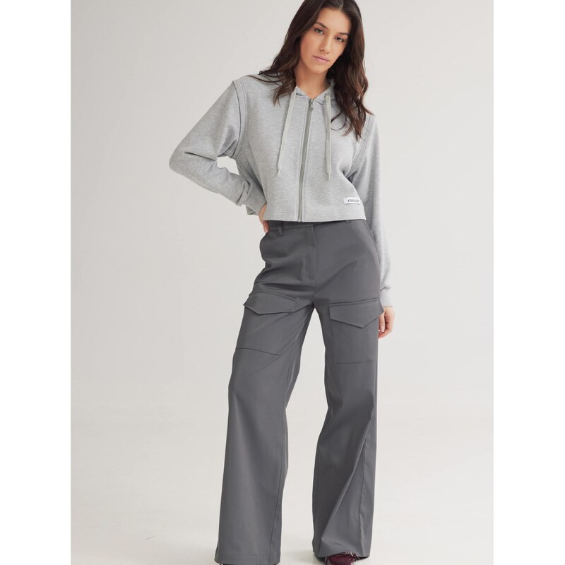 4TAILORS Mikina šedý melír 113388528