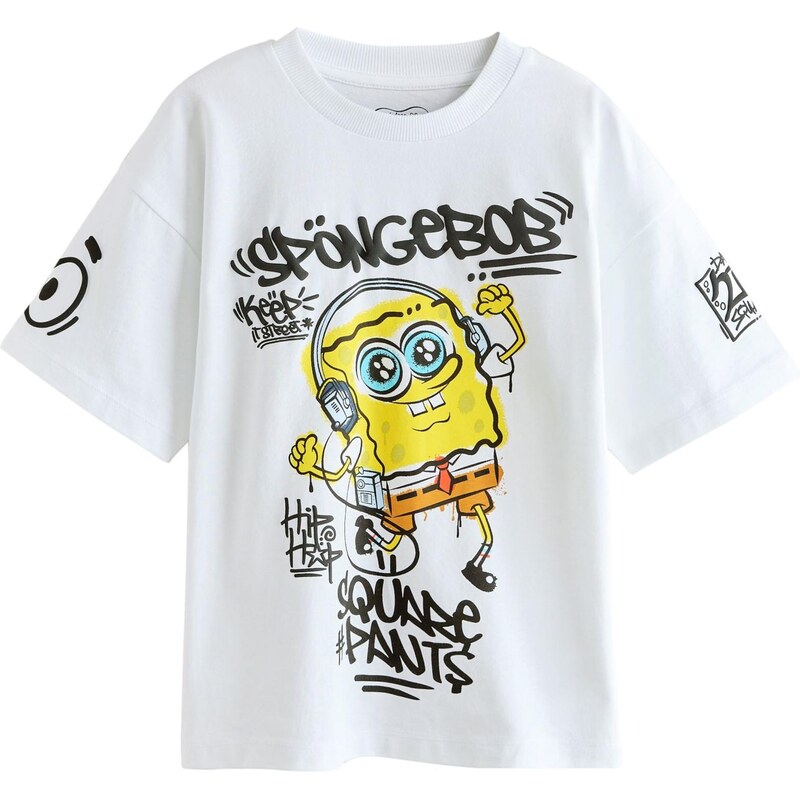Next Tričko Spongebob aqua modrá / žlutá / černá / bílá