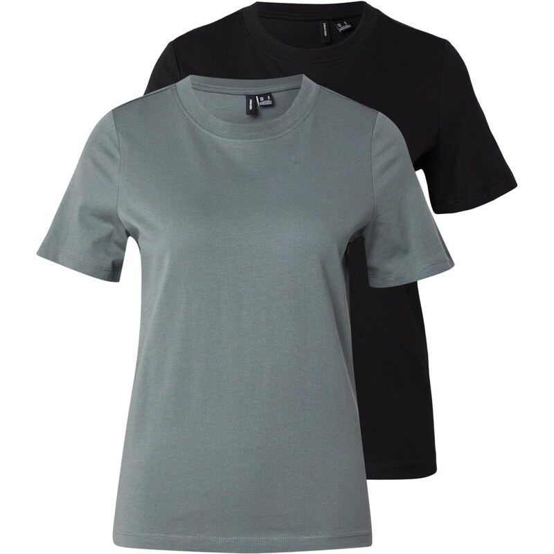 VERO MODA Tričko VMPAULINA nefritová / černá