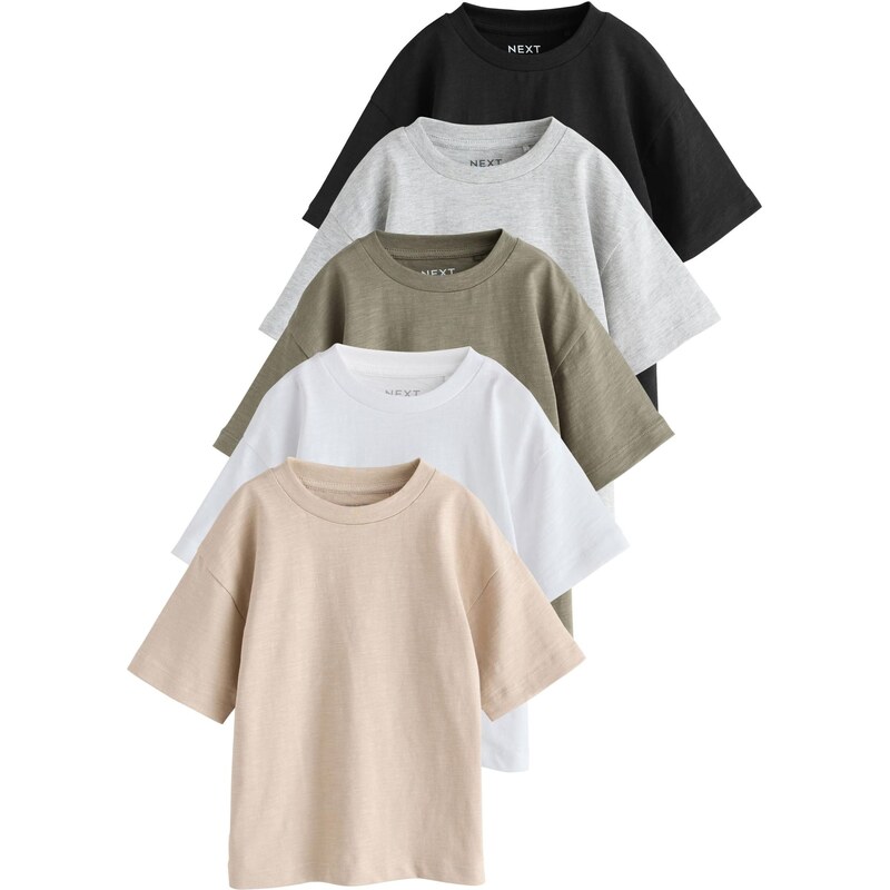 Next Tričko krémová / šedá / khaki / černá / přírodní bílá