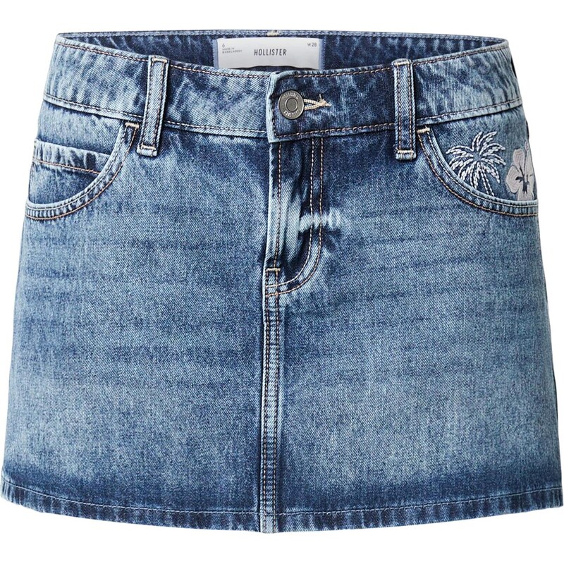 HOLLISTER Sukně SANTA CRUZ modrá džínovina / offwhite