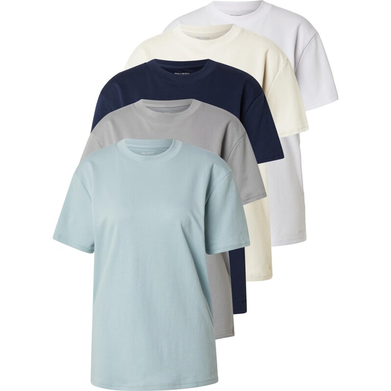 HOLLISTER Tričko režná / námořnická modř / nebeská modř / šedá /