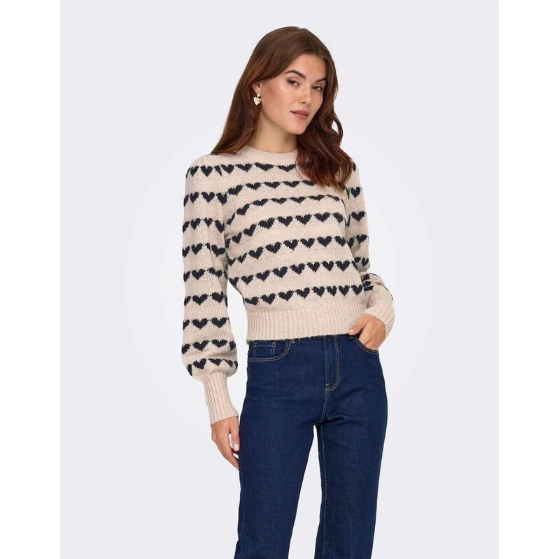 JDY Knitted pullover in cement-Grey