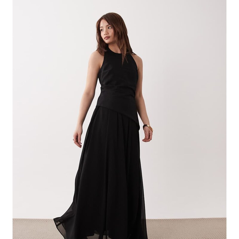 Forever New Petite godet maxi dress in black