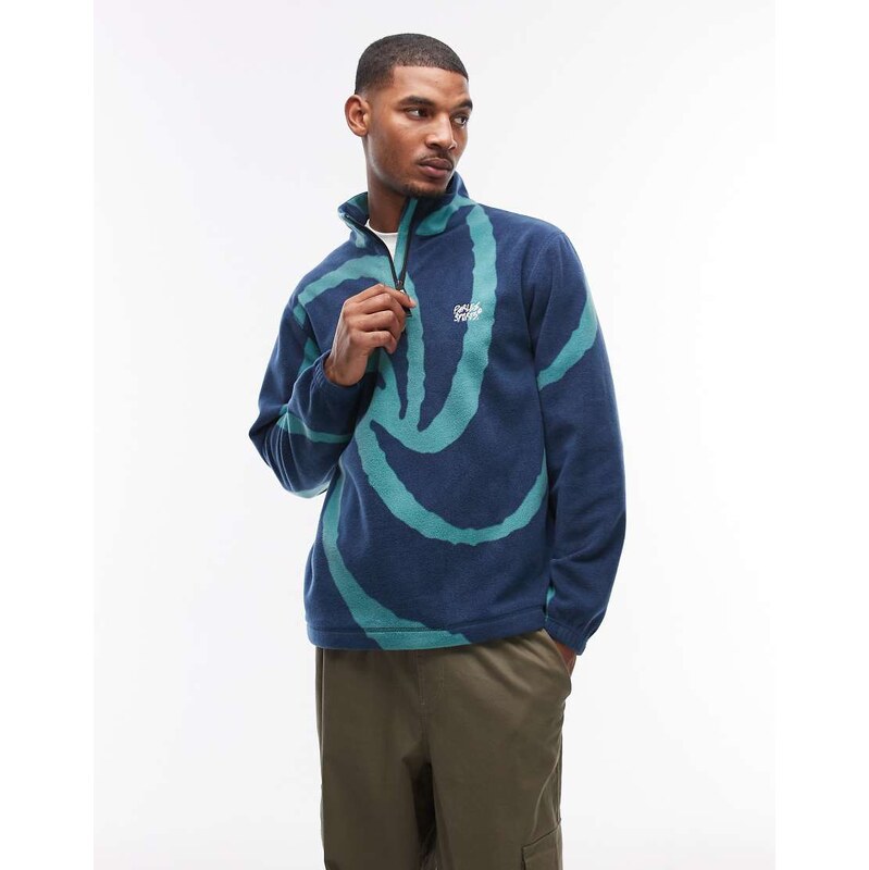 Parlez chevy swirl pattern 1/4 zip fleece in green