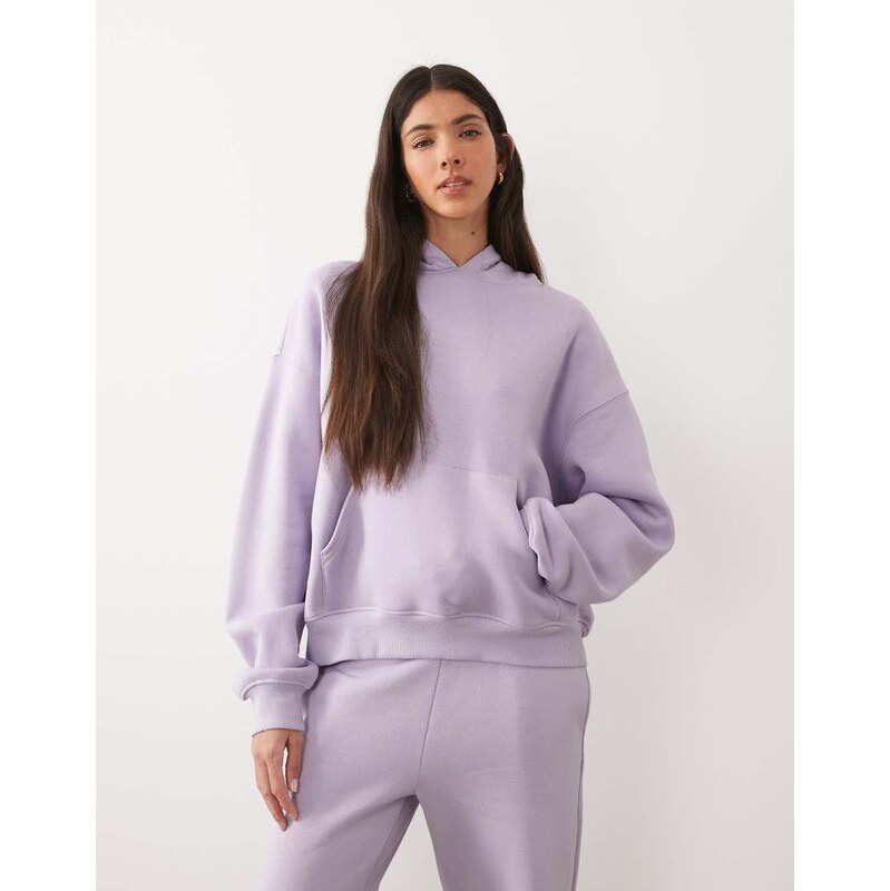 Gina Tricot co-ord relaxed fit hoodie in lavendar purple
