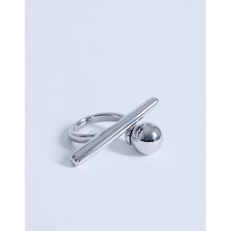 Topshop Ramona waterproof abstract ring in stainless silver