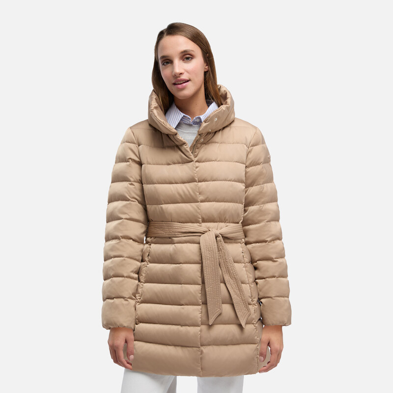 Béžová dámská péřová bunda Geox Bettanie - Dámské 108932739
