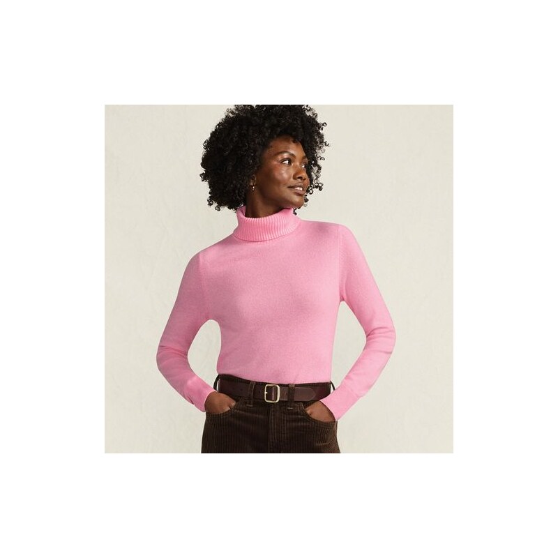 Cashmere Roll Neck Jumper, Women, size: 10-12, regular, Pink, Cashmere 115261116