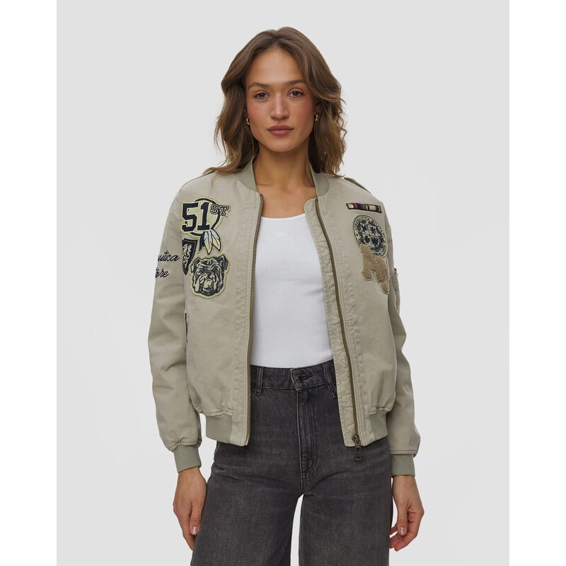 Dámská Bunda Aeronautica Militare V Zelené Barvě